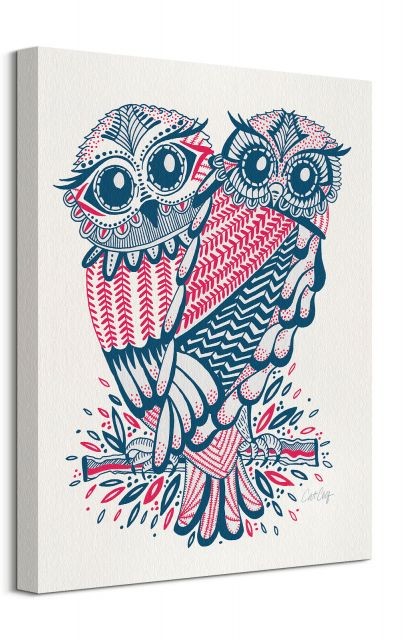 Pyramid Posters Folk Owls - obraz na płótnie WDC94847