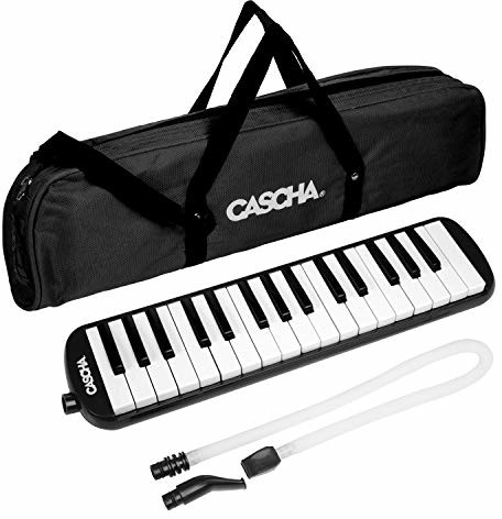 CASCHA HH 2061 Melodica z torbą i ustnikiem, instrument dla dzieci i początkujących, czarny