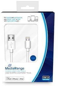 MediaRange Kabel USB 2.0 MRCS178 USB 2.0/Lightning, 1.0m, biały MRCS178