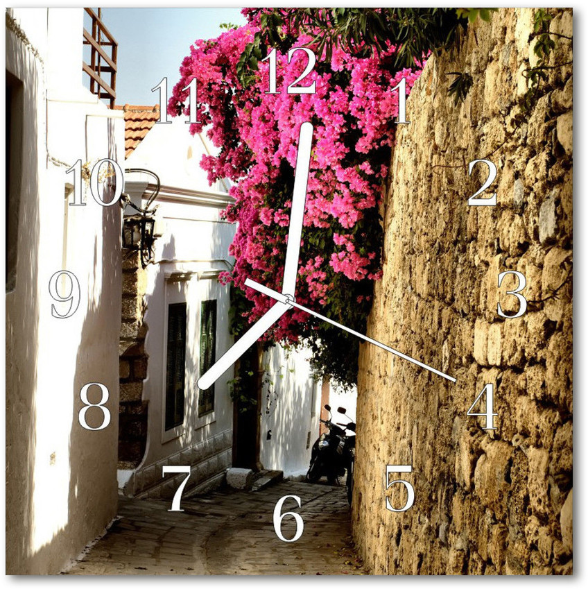 tulup pl Zegar ścienny kwadrat Aleja kwiatowa 30x30cm