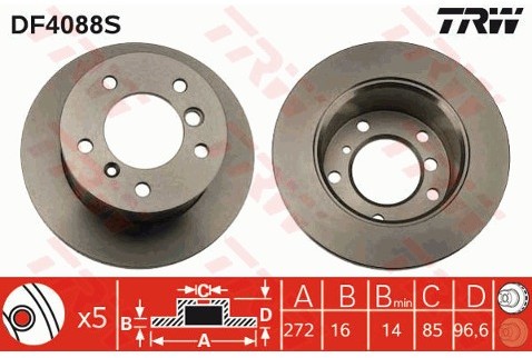 TRW Tarcza hamulcowa DF4088S