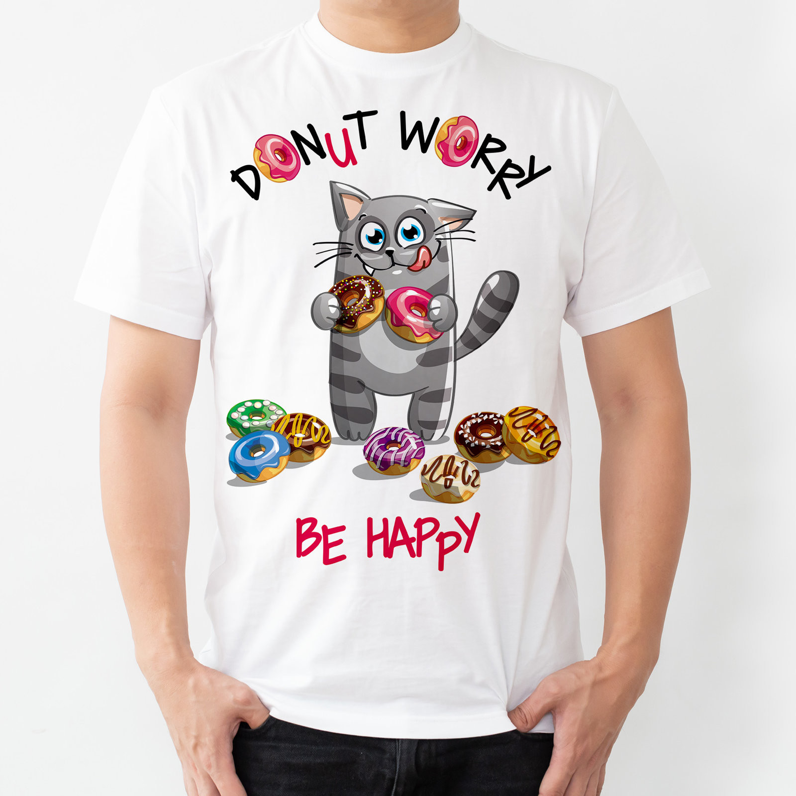 Poczpol Donut worry, be happy - koszulka męska 42878-A