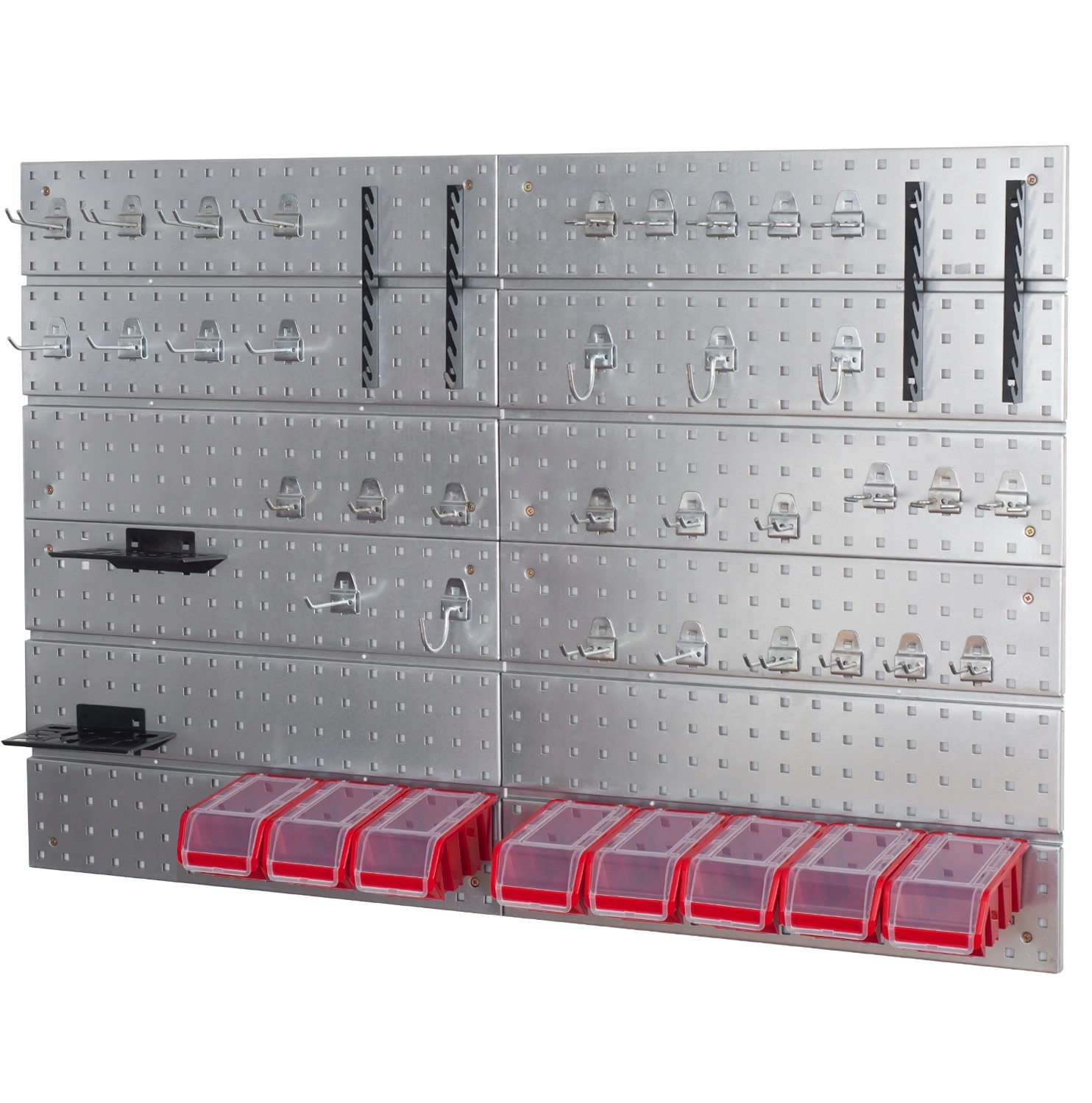 Metalowa tablica narzędziowa uchwyty + 8 kuwet