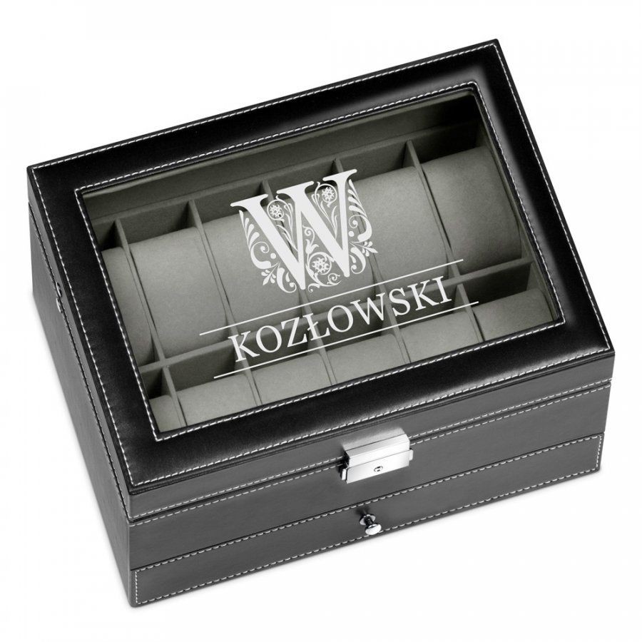 Murrano Szkatułka na Zegarki i Biżuterię GRAWER Monogram SZKT-ZG-BIZ-010