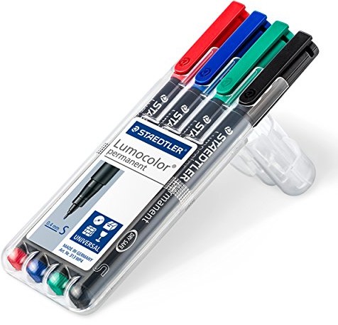 Staedtler 313 WP4 porządku pisarz Uniwersalny długopis Lumocolor stałe, Staedtler Box z 4 kolory, 0.4mm S STD313WP4A6