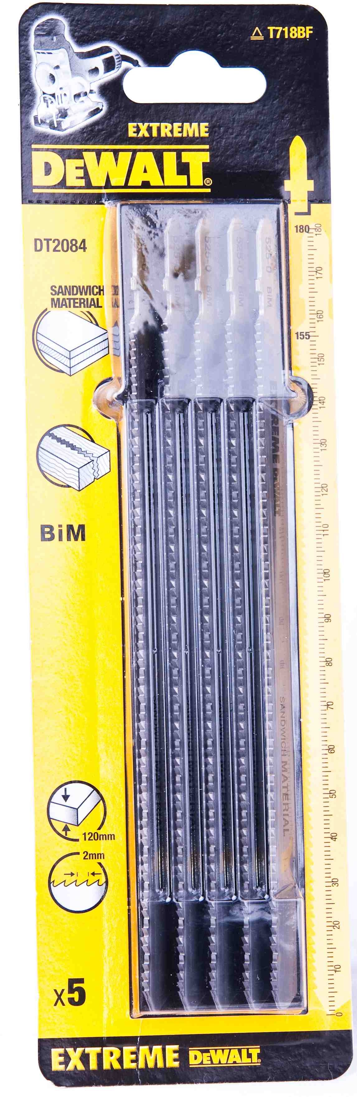 DeWALT brzeszczoty do wyrzynarki 180mm do cięcia płyt warstwowych, sklejki i metalu, 5 szt. DeWALT [DT2084] DT2084-QZ