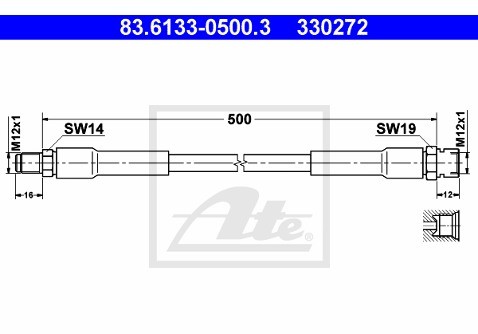 ATE PRZEWÓD HAM 83.6133-0500.3 MERCEDES T2/L 608D 84-88 83.6133-0500.3
