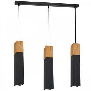 Luminex Tulum 1960 lampa wisząca zwis 3x60W GU10 czarna/drewniana