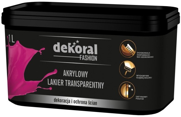 Dekoral Akrylowy lakier transparentny Fashion 1 l