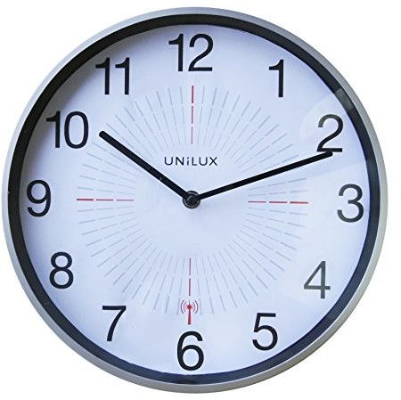 Unilux 400094566-Zegar ścienny radiowy o wymiarach Outdoor metallgrau przystosowane do wnętrz i na zewnątrz 400094566