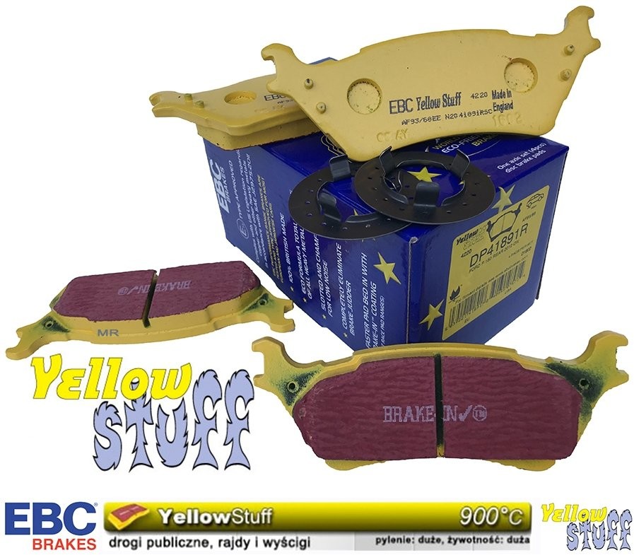 POWERSTOP Klocki hamulcowe tylne manualny hamulec postojowy EBC YELLOWSTUFF Ford F-150 2012 DP41891R