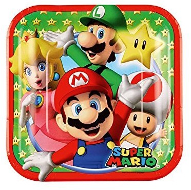 Generique - generique  8 małe talerzyki papierowe Super Mario 18 cm