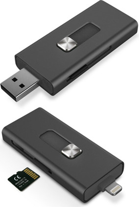 Adapter USB KSIX KSIX Made For iPhone iMemory Extension Micro SD Reader Lightning USB For iPhone 5,5s,6,6s,6 Plus BXLINKIP