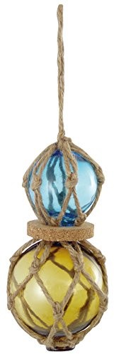 Unbekannt générique 340 dekoracyjny przedmiot Duo-pływająca szklany niebieski/żółty 7,5 x 27 x 7,5 cm 340