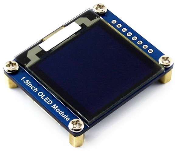 Waveshare Wyświetlacz OLED biały graficzny 1,5'' 128x128px SPI/I2C WSR-11926