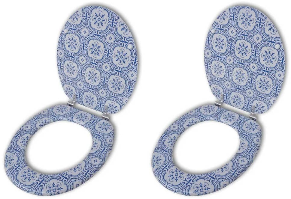 Deski sedesowe, 2 szt., MDF, wzór porcelany