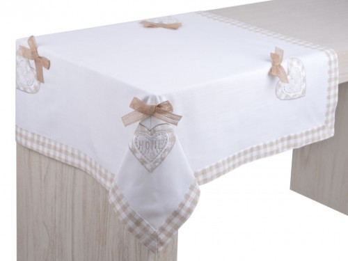 wnetrzarskie.pl Elegancki obrus Home z sercem biały 141