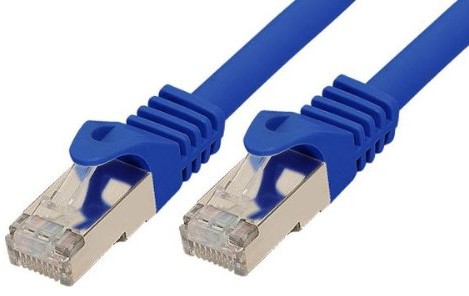 Kabelmeister SO-34614 Cat7 Ethernet 10-Gigabit LAN kabel krosowy z wtyczką Cat 6A, 5 m, przewód miedziany, ochrona zatrzasku RNS, podwójnie ekranowany S/FTP, PiMF, 500 MHz, bezhalogenowy niebieski
