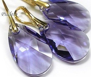 Arande SWAROVSKI piękny komplet ZŁOTE SREBRO TANZANITE 1913438829