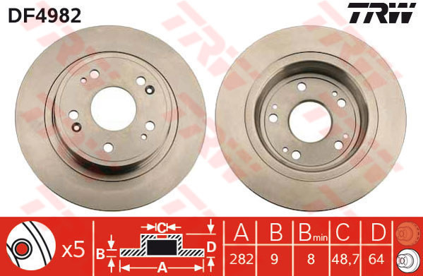 TRW Tarcza hamulcowa DF4982