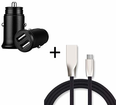 Shot Case Ładowarka typu C do Samsung Galaxy Note 10+ (kabel do szybkiego ładowania + podwójne gniazdo do zapalniczki samochodowej) Android, czarna