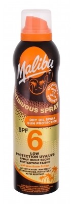 MALIBU Continuous Spray Dry Oil SPF6 preparat do opalania ciała 175 ml dla kobiet
