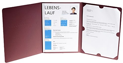 Exacompta Exacompta 48608B teczka aplikacyjna Elegance (3-częściowa, z 1 szyną zaciskową, pojemność do 30 arkuszy, DIN A4, 21 x 29,7 cm) bordowa 3130630486084