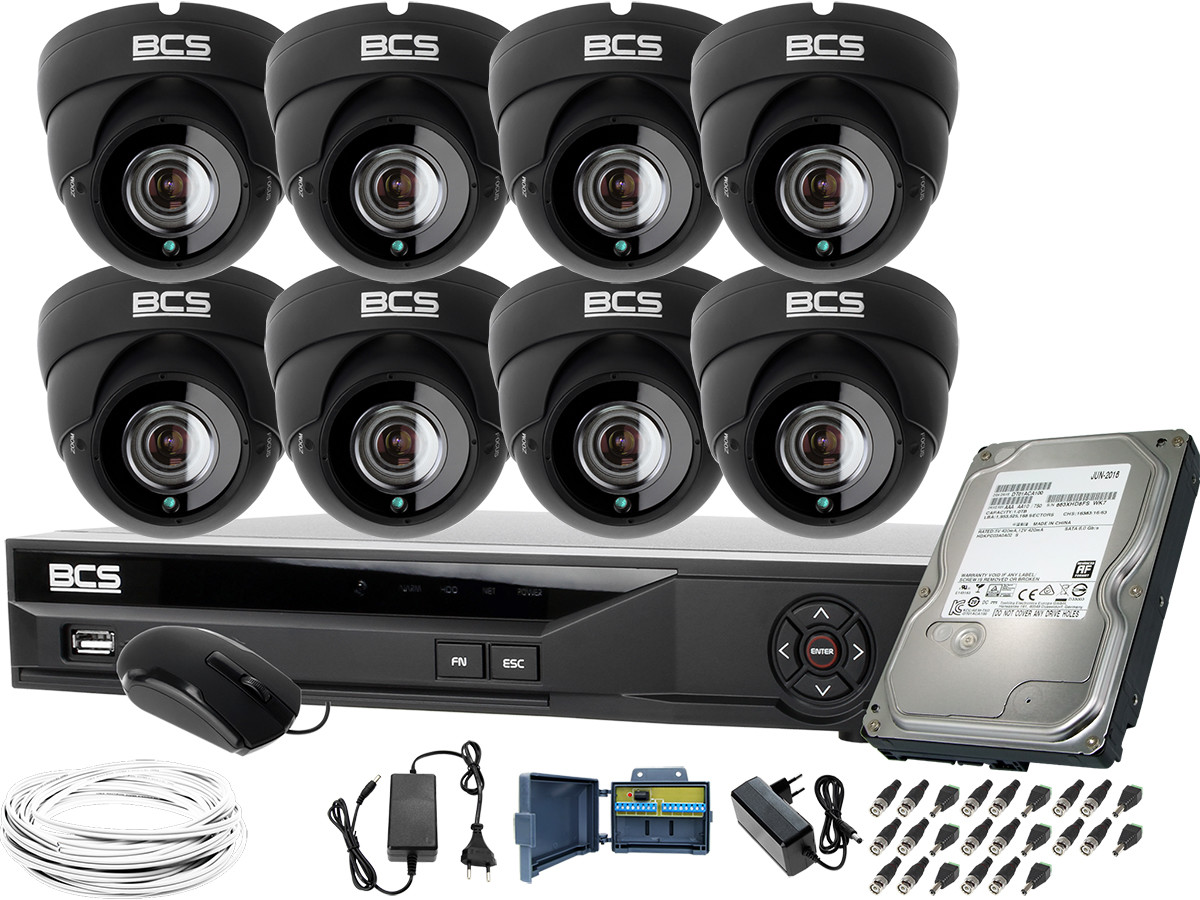 BCS 8x DMQE4500IR3-G XVR08014KE-II 1TBMonitoring kasy stanowiska pakowania wejścia wyjścia ZM11342