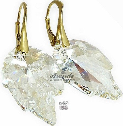Swarovski kolczyki ANGEL WINGS ZŁOTE SREBRO