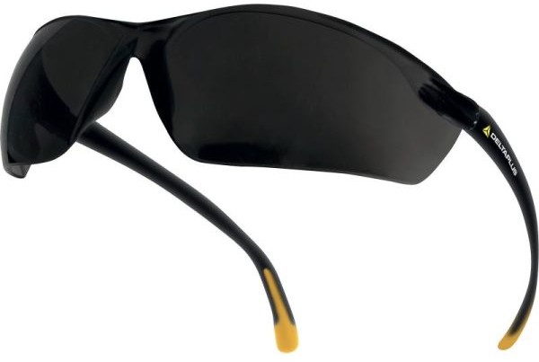 PANOPLY Delta-Plus ( MEIA SMOKE - Jednoczęściowe okulary zintegrowany nosek i zauszniki z poliwęglanu, antypoślizgowe zauszników z PVC.