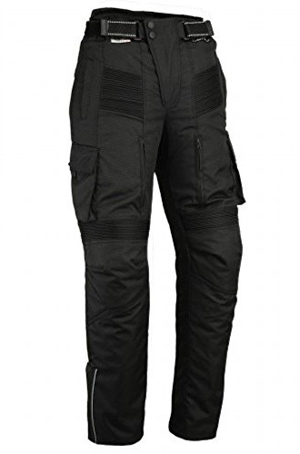 Australian Bikers Gear Motocykl firmy Cargo Ochronniki spodnie  zgodnie z normą CE-1621  1  Wodoodporna  Cordura i Spandex  czarny, czarny CT2014BK-34L(au44R)
