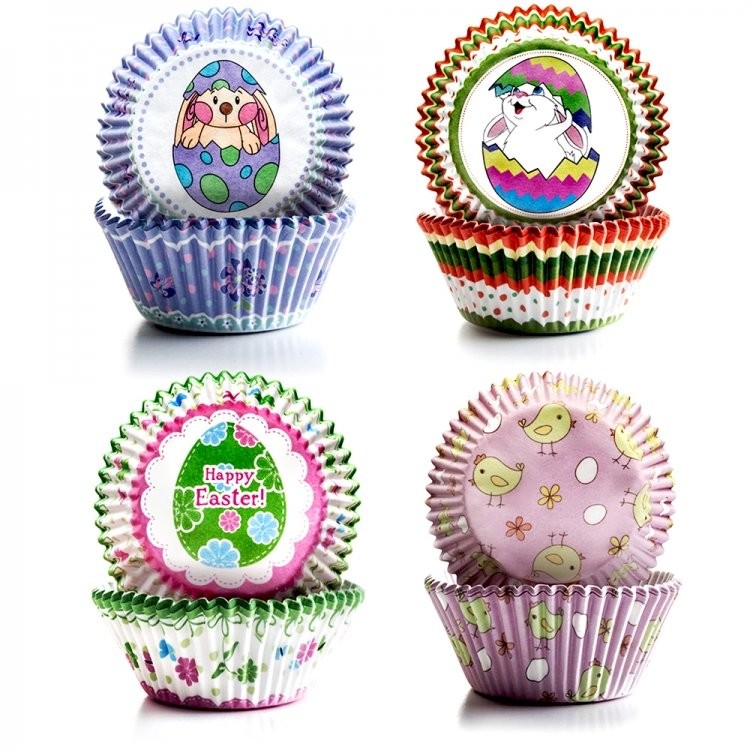 Ibili Foremki do muffinek 735912, wielkanocne, 4 wzory, 100 szt.
