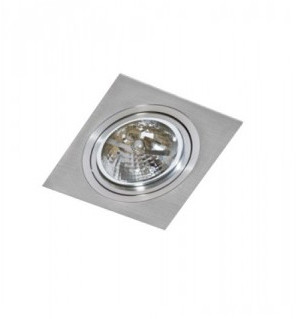 Azzardo Oczko stropowe Siro 1 AZ0767 kwadratowa oprawa w kolorze aluminiowym AZ0767