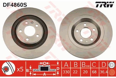 TRW Tarcza hamulcowa DF4860S