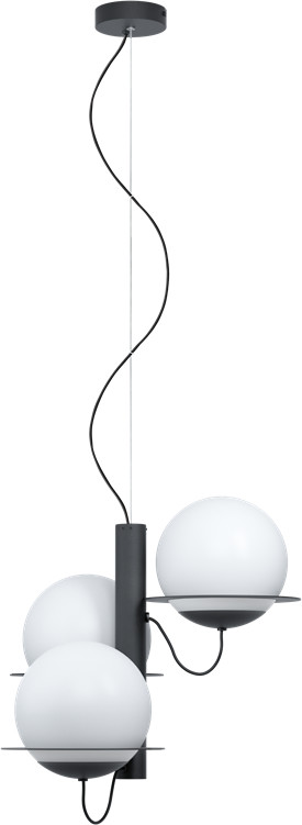 Eglo Sabalete 98364 lampa wisząca zwis oprawa 3x40W E27 czarna/biała