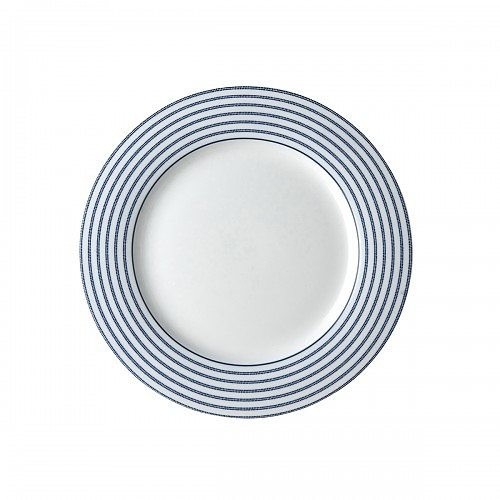 Laura Ashley Talerz Obiadowy Porcelanowy Laura Ashley Candy Stripe Biały 23 Cm Wh