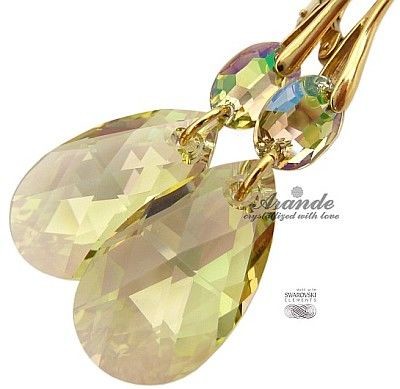Swarovski Nowe Piękne Kolczyki Lumin Gloss Gold