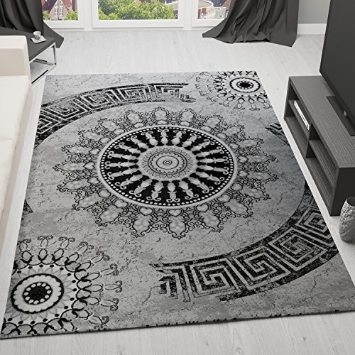 VIMODA Vimoda tibet6447 klasyczny dywan do salonu, zmieni Twoje życie, najwyższa jakość, szary/czarny tibet6447_grau_1-1