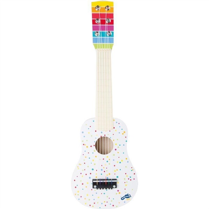 Biała gitara w kolorowe kropki