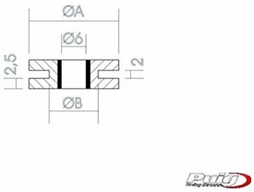 Puig 1889 N guma blokująca, 12 mm, 25 szt, czarny 1889N
