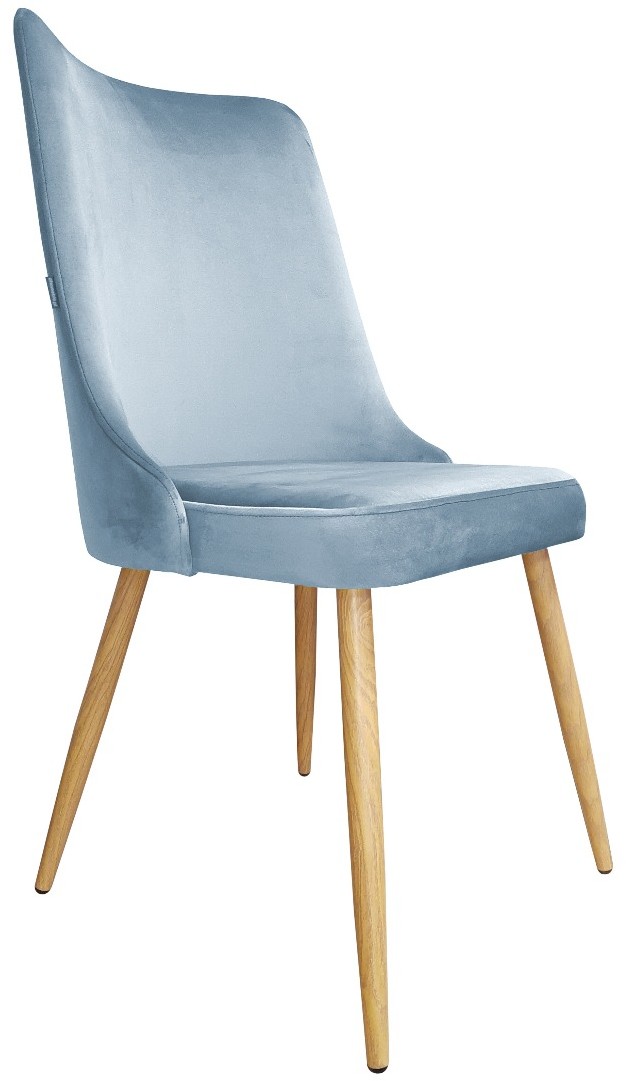 Atos Krzesło CYPRIAN 2 BL VELVET szare/dąb tapicerowane do salonu VICTOR-DAB-BL06