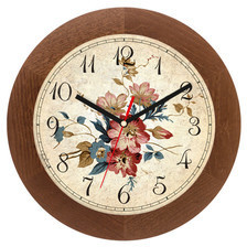 Atrix Zegar drewniany solid kwiaty ATW300KW1