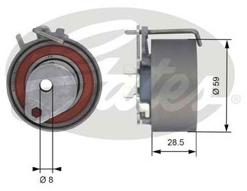 GATES Rolka napinacza, pasek rozrządu T43126
