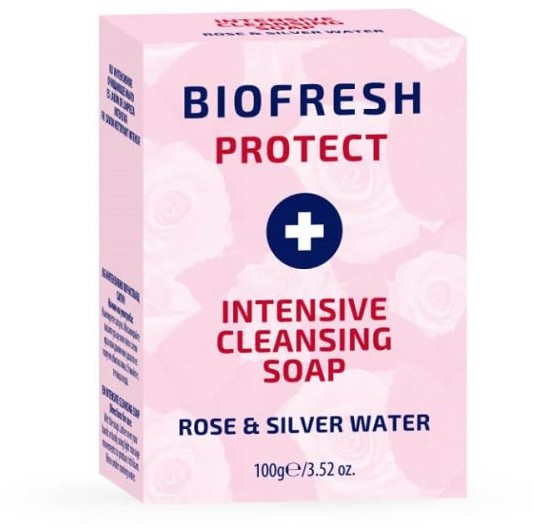 BioFresh Protect - Mydło antybakteryjne z wodą różaną i srebrem - 100 g