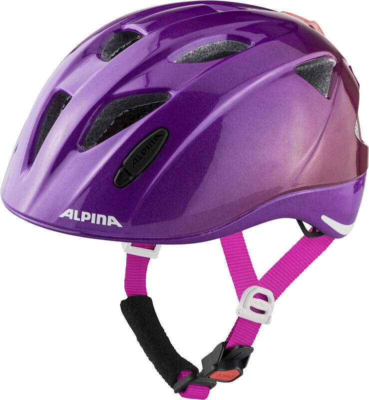 Alpina Ximo Flash Kask rowerowy Dzieci, berry gloss 45-49cm 2021 Kaski dla dzieci 9710055