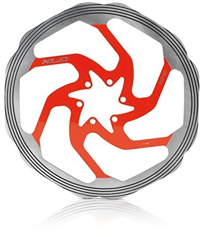 XLC BR-X58 CNC pierścień trący tarcza hamulcowa, wielokolorowa 2500321920_Silber/Rot_Durchmesser 203 mm