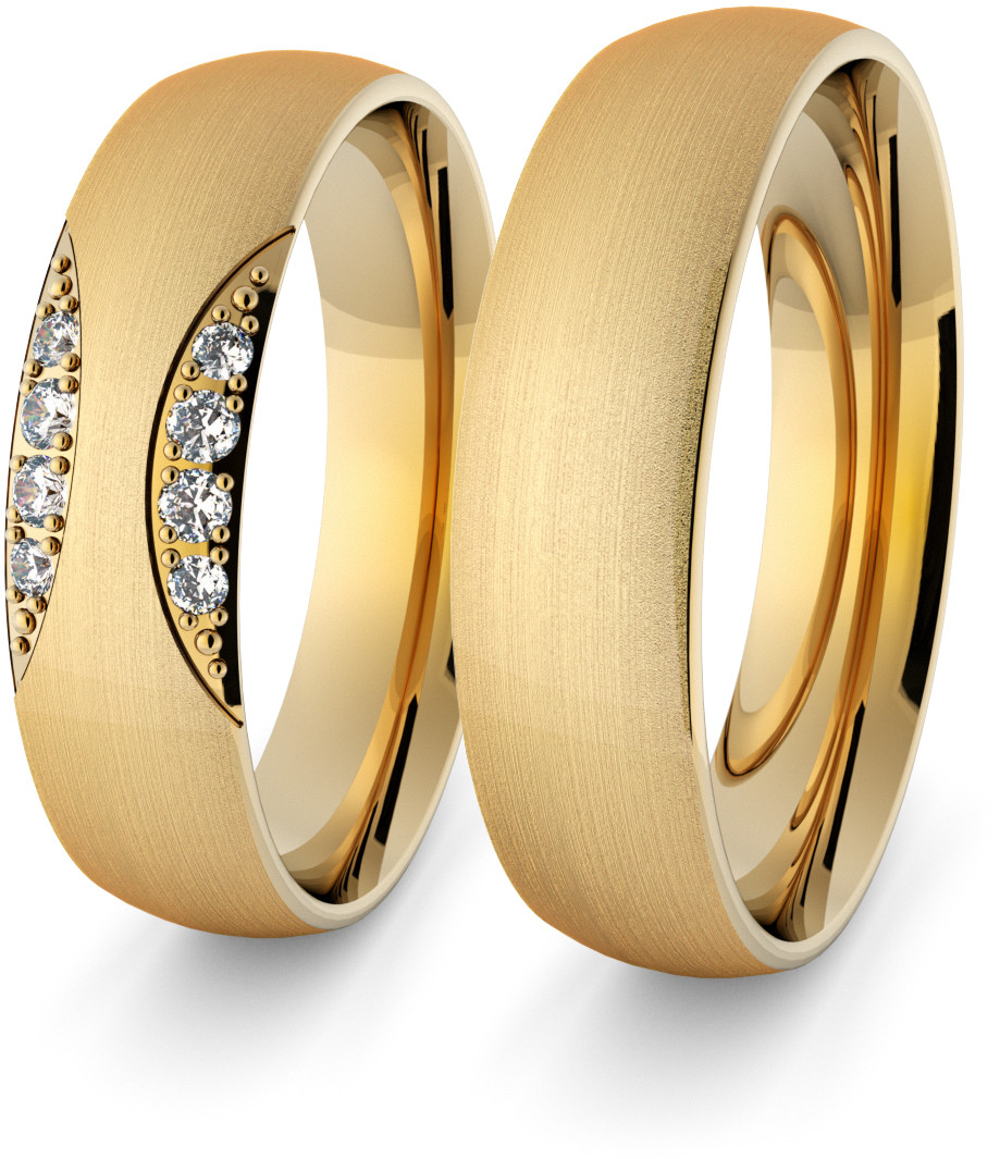 Eminence Obrączki ślubne klasyczne 5 mm z brylantami - 61 Au-classic-5-61