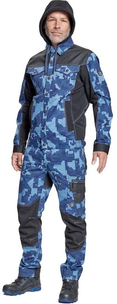 Cerva NEURUM CAMOUFLAGE kurtka z kapturem - męskia kurtka robocza, kaptur, 4 kieszenie, elastyczny materiał Trifibetex, nadruk moro, odblaski - 4 kolory - 46-64. 0351000641046