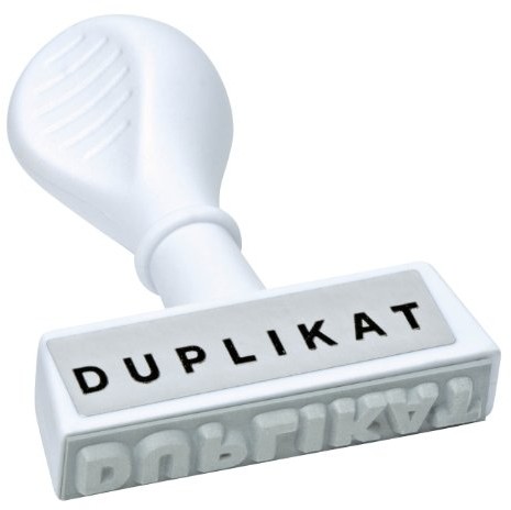 Wedo 19314 łożyska pieczęć tekstowa duplikat odcisku, tworzywo sztuczne, szerokość ok. 45 MM, wysokość 5,5 MM, ergonomiczny uchwyt czcionki, biały 19314