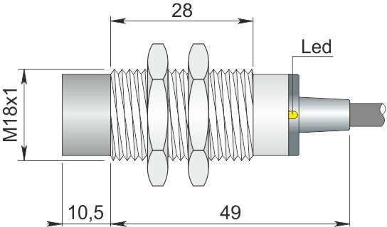 ORNO indukcyjny 18 mm SI18SS-DCE16 NPN NO+NC S LC5 I18000560